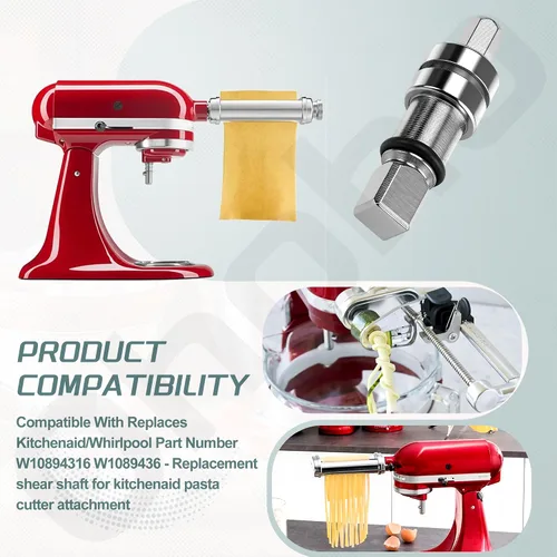 Miniatura 5 de Ohoho - Acoplador de eje de corte para pasta, compatible con mezclador de pie KitchenAid, accesorio de pasta, para la serie KSMP, reparación