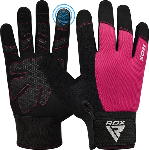 Miniatura 8 de Guantes de levantamiento de pesas RDX para gimnasio, de dedo completo, pantalla táctil, transpirables, antideslizantes, con palma acolchada
