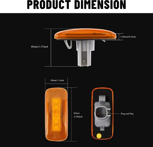 Miniatura 5 de Luces LED de marcador lateral de guardabarros de cama trasera para camiones Dodge 2010-2017 y Ram 2011-2016 Dually de doble rueda, guardabarros