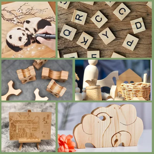 Miniatura 6 de Paquete de 48 hojas de tilo de 1/8 x 12 x 12 pulgadas, madera sin terminar para manualidades, tilo de 0.118 pulgadas para corte y grabado láser