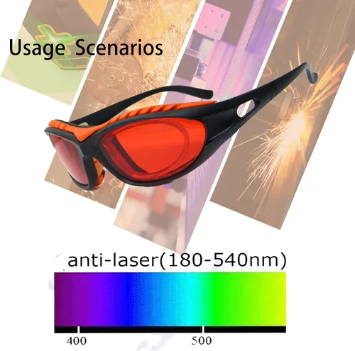Miniatura 4 de JILERWEAR Profesional 180nm-540nm OD 6+ Violet/Blue/Green Laser Safety Glasses para 405nm, 445nm, 450nm, 473nm, 532nm láser ligero y diseño de moda