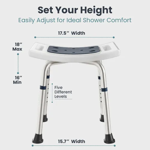 Miniatura 2 de PELEGON Silla de ducha para ducha interior (350 libras), altura ajustable, asiento acolchado, silla de ducha para ancianos y discapacitados, silla