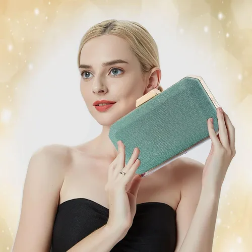 Miniatura 5 de YAPAIOU Bolso de mano de noche brillante para mujer, bolso de mano con purpurina de diamantes de imitación, bolso de boda, bolso de cóctel y fiesta