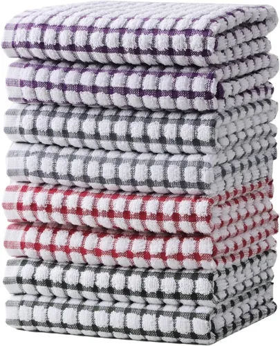 Miniatura 9 de Oeleky Paños de cocina 100% algodón para lavar platos, trapos de cocina de 12 x 12 pulgadas, paños de cocina absorbentes, paquete de 8, paños