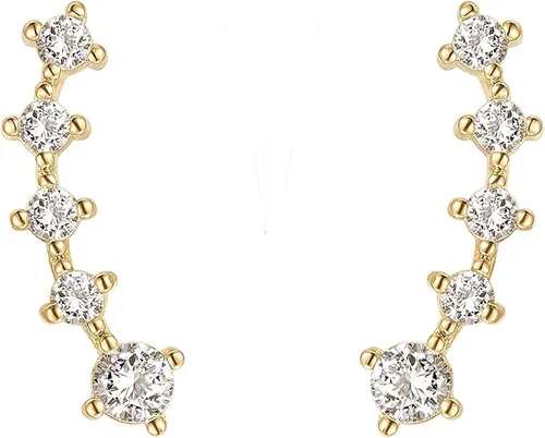 Miniatura 4 de PAVOI - Aretes de perlas con chapado en oro de 14 quilates, plata de ley