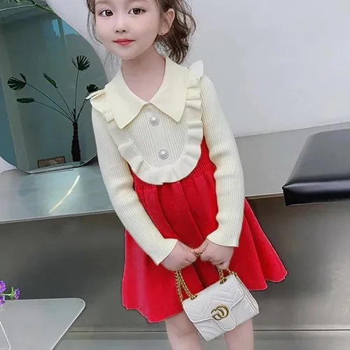 Miniatura 7 de Toddler Girls Spring and Autumn Cute Sweet Baby Dresses Loog Sleeve Outfit for 3 to 8 Years Clothes Girl 6 Years