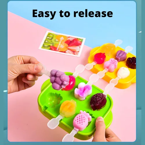 Miniatura 3 de Moldes de paletas de 6 piezas, moldes para paletas de hielo, molde de silicona sin BPA, para helados, pequeño, para congelador, hecho en casa