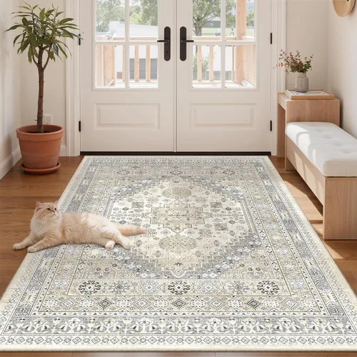 Miniatura 31 de zesthome Alfombra 4x6 - Alfombra Resistente a Manchas Lavable, Alfombras con Respaldo Antideslizante para Sala de Estar, Alfombras Pequeñas de Área
