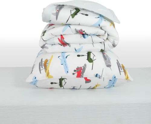 Miniatura 2 de Little Unicorn Juego de ropa de cama de 3 piezas para niños pequeños, incluye edredón, sábana para cuna y funda de almohada, tela de muselina suave
