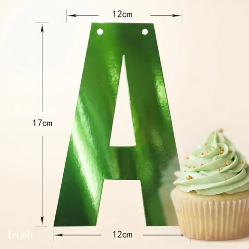 Miniatura 2 de Letjolt Cartel verde de feliz cumpleaños con temática de vegetación decoración de fiesta guirnalda suministros para cumpleaños guardería decoración
