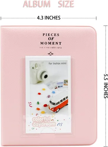 Miniatura 3 de Ablus - Álbum de fotos con 64 bolsillos para fotos instantáneas de cámaras Fujifilm Instax Mini 7s 8 8+ 9 25 26 50s 70 90 y letrero, pequeño rosa 2