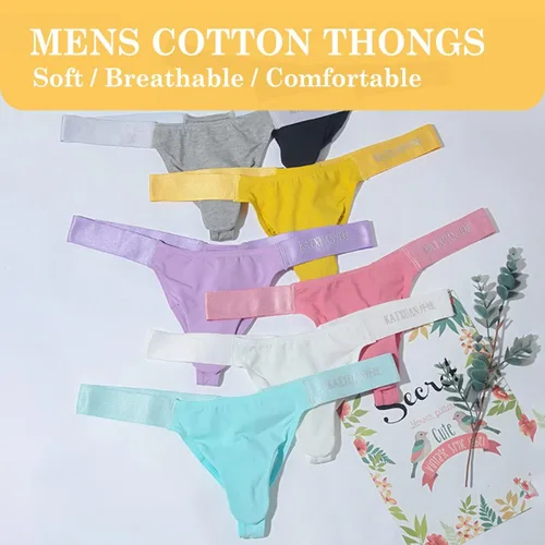 Miniatura 3 de 4UFIT Tangas de algodón para hombre, suaves, transpirables, con nariz de elefante, ropa interior de tiro bajo, con espalda en T