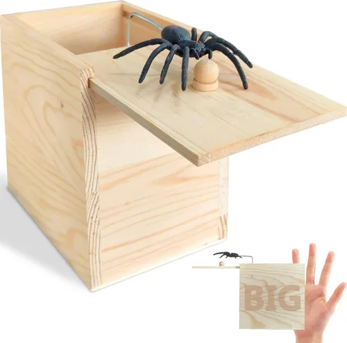 Miniatura 5 de PARNIXS Caja de broma de araña grande mejorada de goma, versión máxima práctica, puede contener un anillo de tarjeta de crédito, cadena de perfume