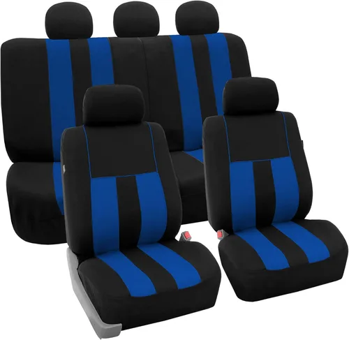 Miniatura 43 de FH Group - Juego completo de fundas para asientos de auto con rayas llamativas, ajuste universal para asientos delanteros de respaldo bajo, Verde