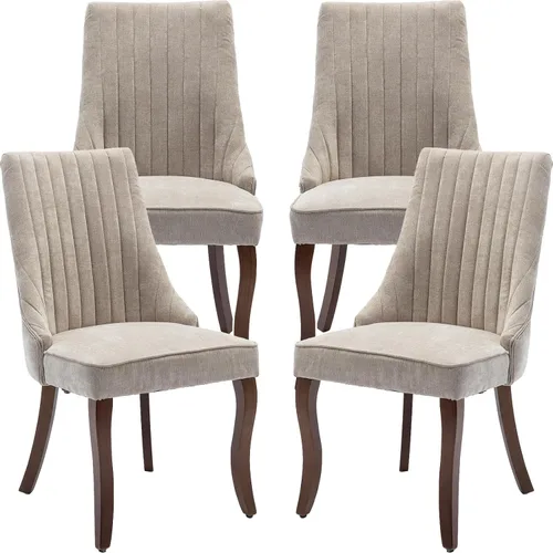 Miniatura 37 de ODUSE-DAILY Juego de 2 sillas de comedor de mediados del siglo en color beige, juego de 2 sillas modernas para cocina y comedor, sillas tapizadas
