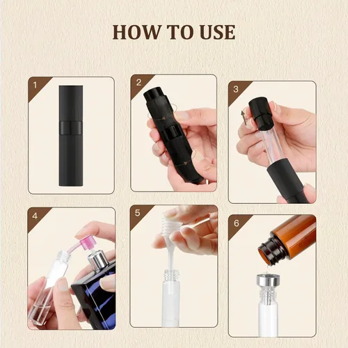 Miniatura 4 de LISAPACK Botella atomizadora de perfume de 0.3 fl oz, 1 pulverizador de colonia de viaje recargable, mini dispensador de perfume portátil vacío Rosa