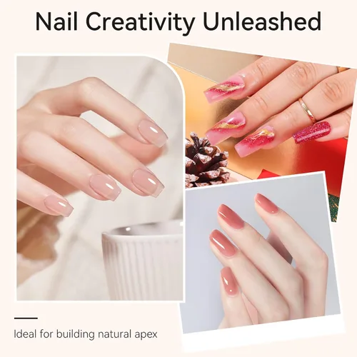 Miniatura 8 de Makartt Clear Builder Gel de uñas 7 en 1, esmalte de uñas de gel, capa base de goma, fortalecedor de luz UV dura, extensión de diamantes