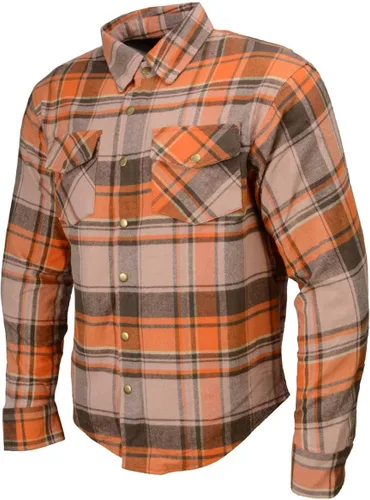 Miniatura 9 de Camisa de motociclista Milwaukee Leather para hombre, de franela a cuadros con fibra de aramida y armadura, Mediana MPM1654
