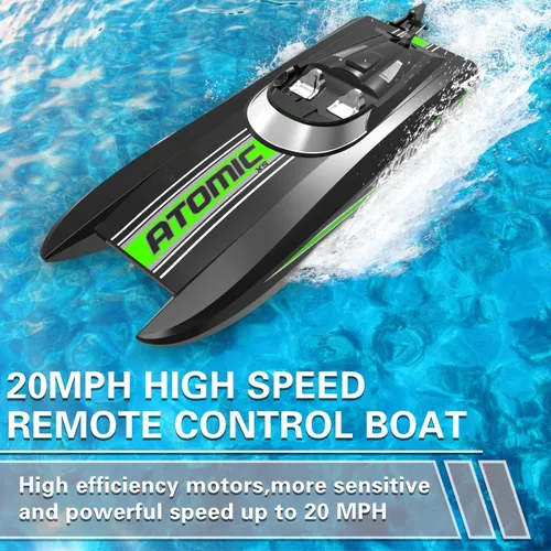 Miniatura 2 de volantexrc Barcos a control remoto para piscinas y lagos 20+MPH AtomicXS Barco RC de alta velocidad para adultos, bote de juguete, regalos con 2