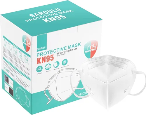Miniatura 2 de SAROULU Máscaras Faciales Desechables KN95 de 5 Capas Respirables Máscara de Protección contra el Polvo de Taza de Seguridad gris-20