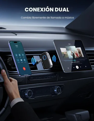 Miniatura 5 de COMSOON - Receptor Bluetooth 5.0 para auto, adaptador de auxiliar con cancelación de ruido, receptor de música para estéreo, audífonos con cable