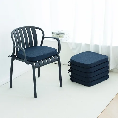 Miniatura 17 de Helios&Hestia Cojines para sillas de comedor de interior con lazos para cocina, cojines de asiento para exteriores con funda extraíble, parte Beige