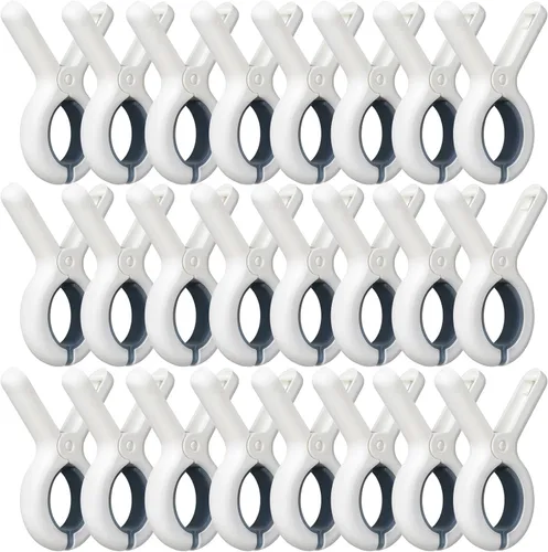 Paquete de 24 clips para toallas de playa con fuertes resortes antioxidantes, clips de toalla resistentes, alfileres de plástico para ropa para