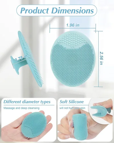 Miniatura 2 de Exfoliante facial, 8 unidades de silicona para mujeres, cepillo de limpieza facial, almohadilla de poros para acné para limpieza profunda, cuidado