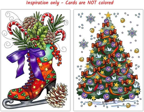 Miniatura 7 de Tarjetas de Navidad para colorear para adultos y niños