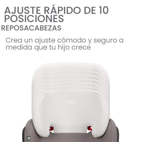 Miniatura 8 de Britax Highpoint - Asiento elevador de posicionamiento con cinturón y sin espaldar, SafeWash, gris ombré