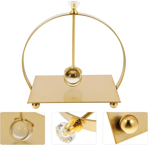 Miniatura 8 de Beaupretty Rustic Arc Iron Napkin Holder for Dining Table, Gold Metal Paper Towel Dispenser with Weighted Arm, Countertop Organizer for Kitchen and