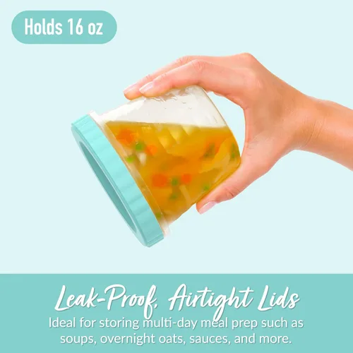Miniatura 3 de Bentgo Prep - 20 piezas de 16 fl oz Recipientes de plástico para deli con tapas a prueba de fugas, almacenamiento de alimentos para preparación