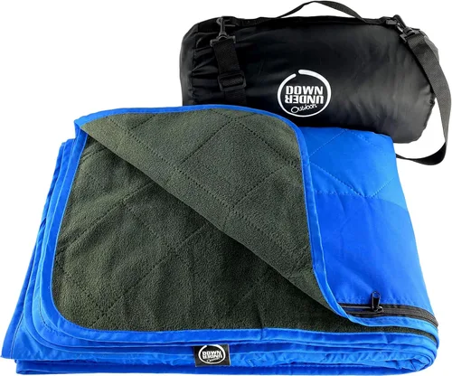 Miniatura 16 de DOWN UNDER OUTDOORS Manta grande impermeable y resistente al viento, extra gruesa de 350 GSM, forro polar acolchado, o manta de estadio de sherpa
