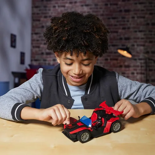 Miniatura 4 de Marvel Spider-Man VenomVersus Epic World of Action Miles Morales Remix Blast Racer 4 pulgadas (3.9 in) figura y coche de juguete, accesorios