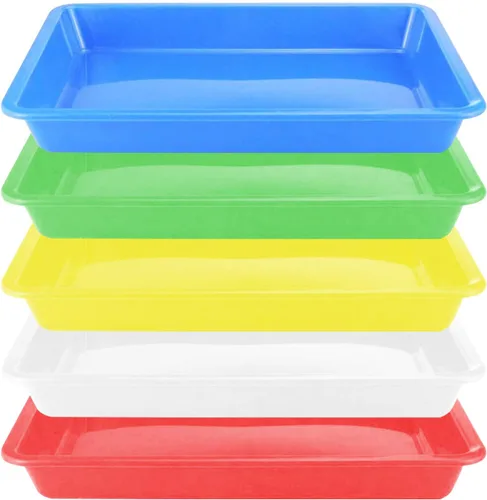 Miniatura 9 de Bandejas de arte de plástico, 5 piezas apilables para actividades y manualidades, bandeja de joyería para proyectos de bricolaje, pintura, cuentas