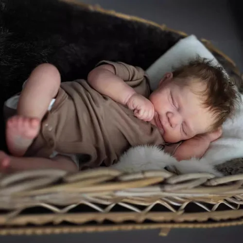 Miniatura 3 de Angelbaby Muñecas de bebé Reborn niño de 19 pulgadas, recién nacida que duerme, de silicona de cuerpo completo, aspecto real, con peso, muñeca