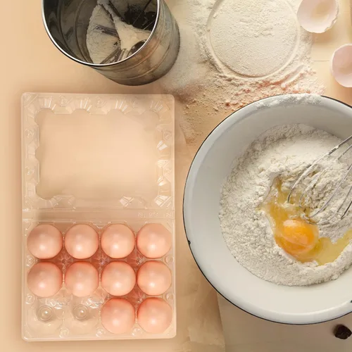 Miniatura 3 de Zubebe 200 Piezas Cartones de Huevos de Plástico Transparente - Bandeja Vacía a Granel para Pollos que Sostiene de Forma Segura para Granja Negocio