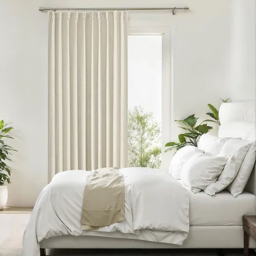 Miniatura 43 de Central Park Paneles de cortinas plisadas opacas con textura de lino, con aislamiento térmico y pestaña trasera, para sala de estar o dormitorio