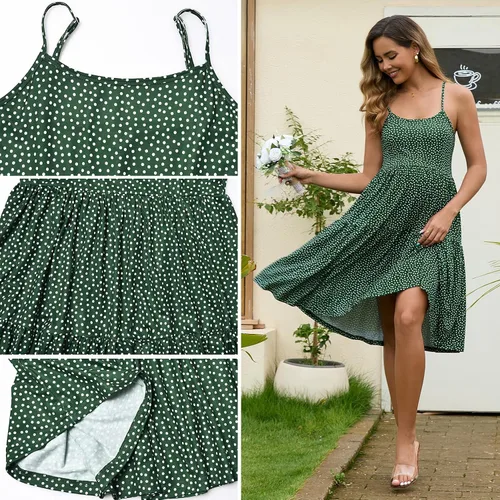 Miniatura 6 de GINKANA Vestido de maternidad sin mangas para mujer, con tirantes ajustables, vestido casual de verano para uso diario o baby shower