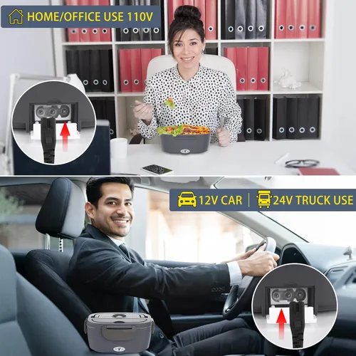 Miniatura 6 de Fiamrera eléctrica Carsolt - 3 en 1 Lonchera portátil con calefacción a prueba de fugas para automóvil/hogar/adultos con recipiente extraíble