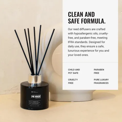Miniatura 5 de Set de Difusor de Caña Black Velvet, Difusor para el Hogar Inspirado en Hoteles de Lujo con Notas de Cítricos Picantes, Higo Negro Jugoso y Rosa