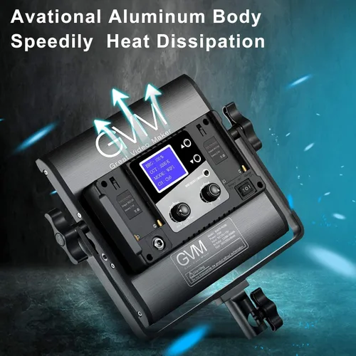 Miniatura 2 de GVM - Luz de video LED RGB, luz de estudio 800D con control de aplicación, kit de iluminación de fotografía, 1 paquete con 8 tipos de luces