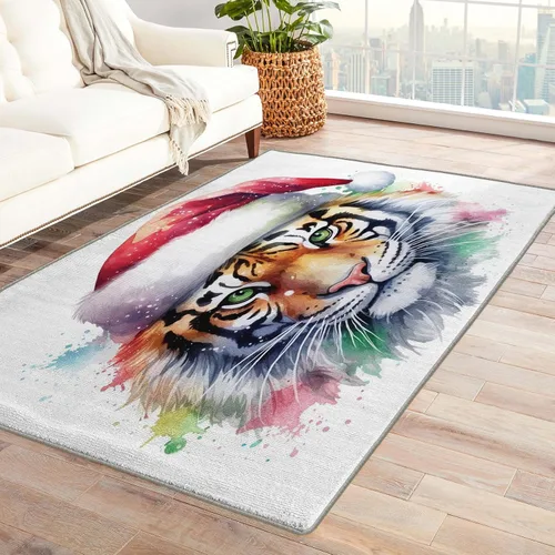 Miniatura 34 de Alfombra de oso de 2 x 3 pies, alfombra de Navidad para entrada, sala de estar, dormitorio, alfombra de animales salvajes, decoración de habitación
