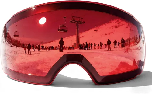 Miniatura 13 de Innerking Gafas de esquí intercambiables, gafas de nieve con lente magnética, gafas de snowboard antivaho OTG para mujeres, hombres, adultos