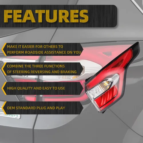 Miniatura 2 de Dasbecan Conjunto de luz trasera derecha del lado del pasajero con bombilla compatible con Ford Escape Kuga 2017 2018 2019 lámpara trasera de freno