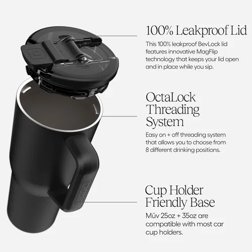 Miniatura 3 de BrüMate Müv – Taza de café térmica de 25 onzas, 100% a prueba de fugas, con asa y tapa, taza de café de acero inoxidable para viaje, taza de café