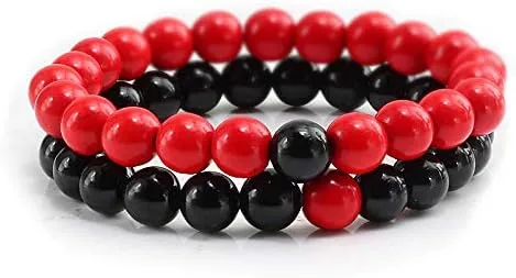 Miniatura 4 de Juego de 2 pulseras de chakras de distancia de piedra natural para hombres y mujeres, pulseras y brazaletes de yoga, joyería para mejores amigos