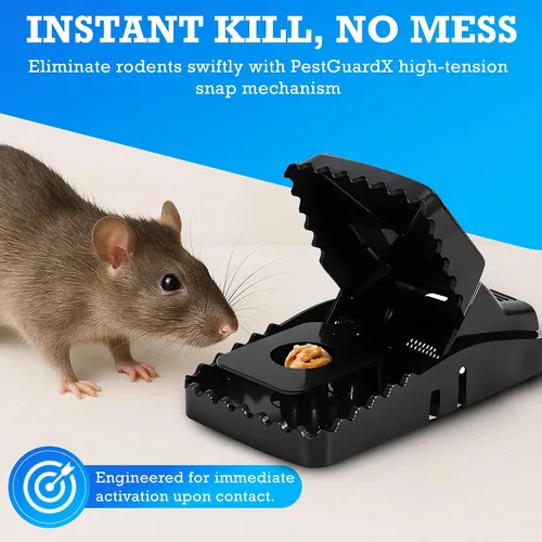 Miniatura 3 de Trampas grandes para ratas - Paquete de 4 trampas reutilizables a presión para ratas, ratones y ardillas – Control de roedores para interiores