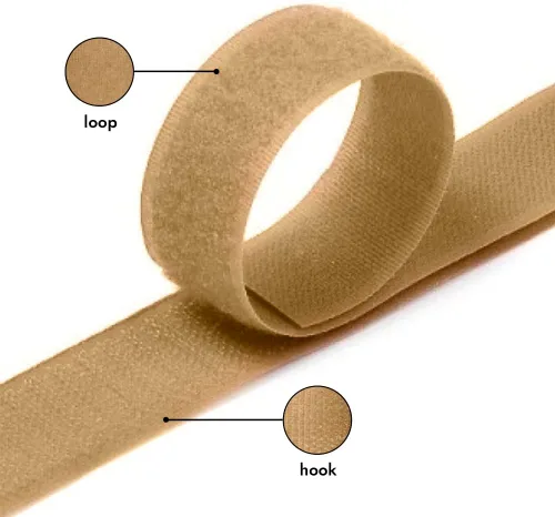 Miniatura 6 de Cinta de velcro para coser de 3/4 pulgadas de ancho, color beige, no adhesiva, 1 yarda de longitud, cinta de nailon color bronceado, juego
