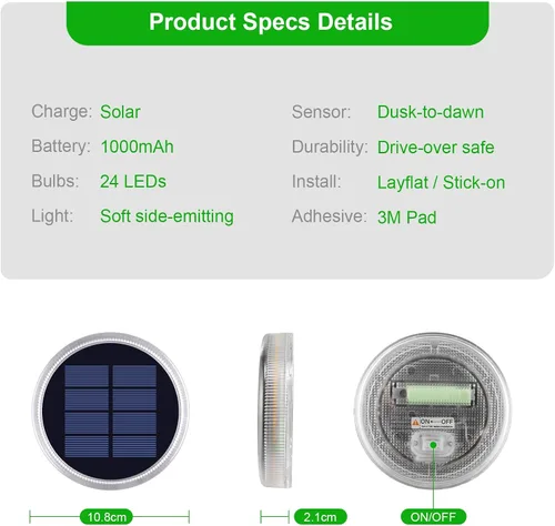 Miniatura 2 de YiLaie Luces Solares Azules para Muelle al Aire Libre Impermeables, Luces de Advertencia para Entrada Solares para Embarcaciones (Paquete de 4)
